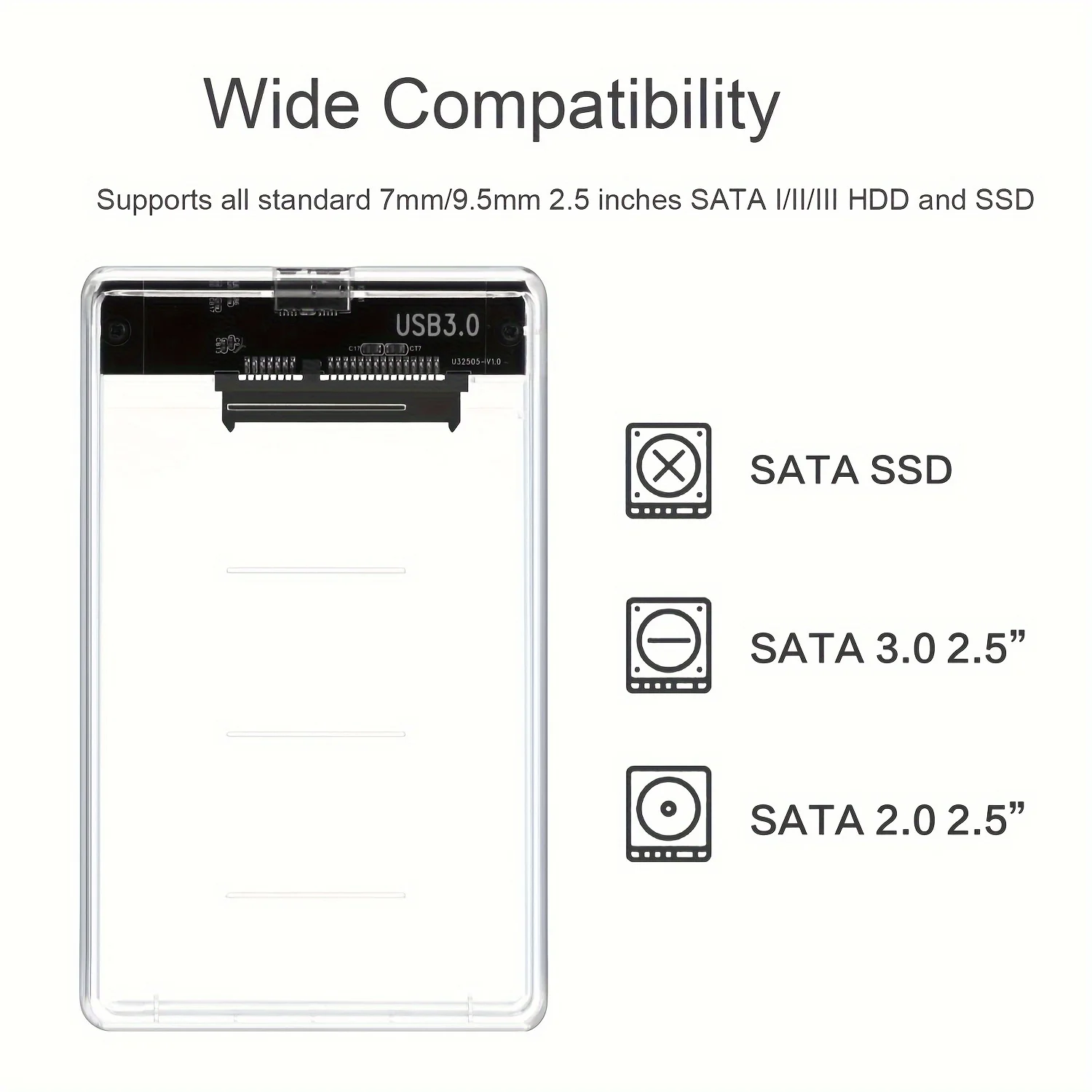 Transparent HDD Case HDD Enclo - Portable Ssd Enclosure reseña y precio