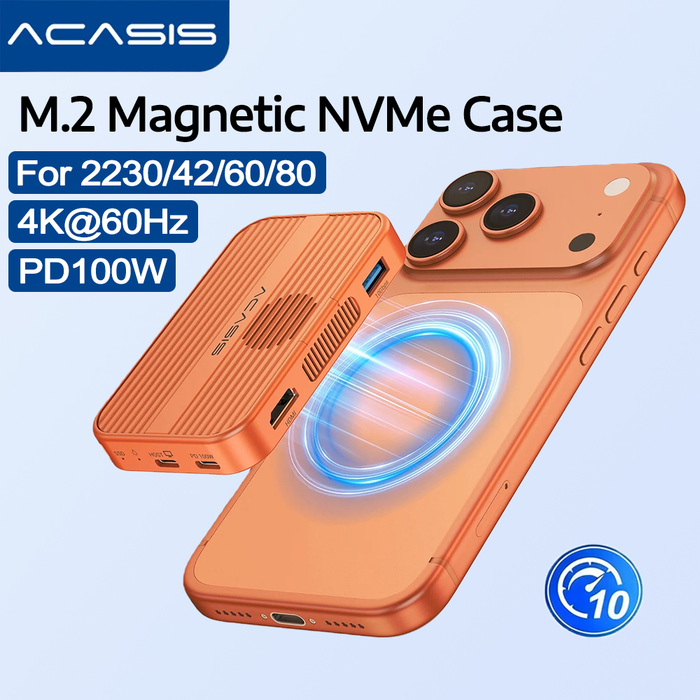 Acasis 10Gbps Magnetic M.2 NVM - Portable Ssd Enclosure reseña y precio