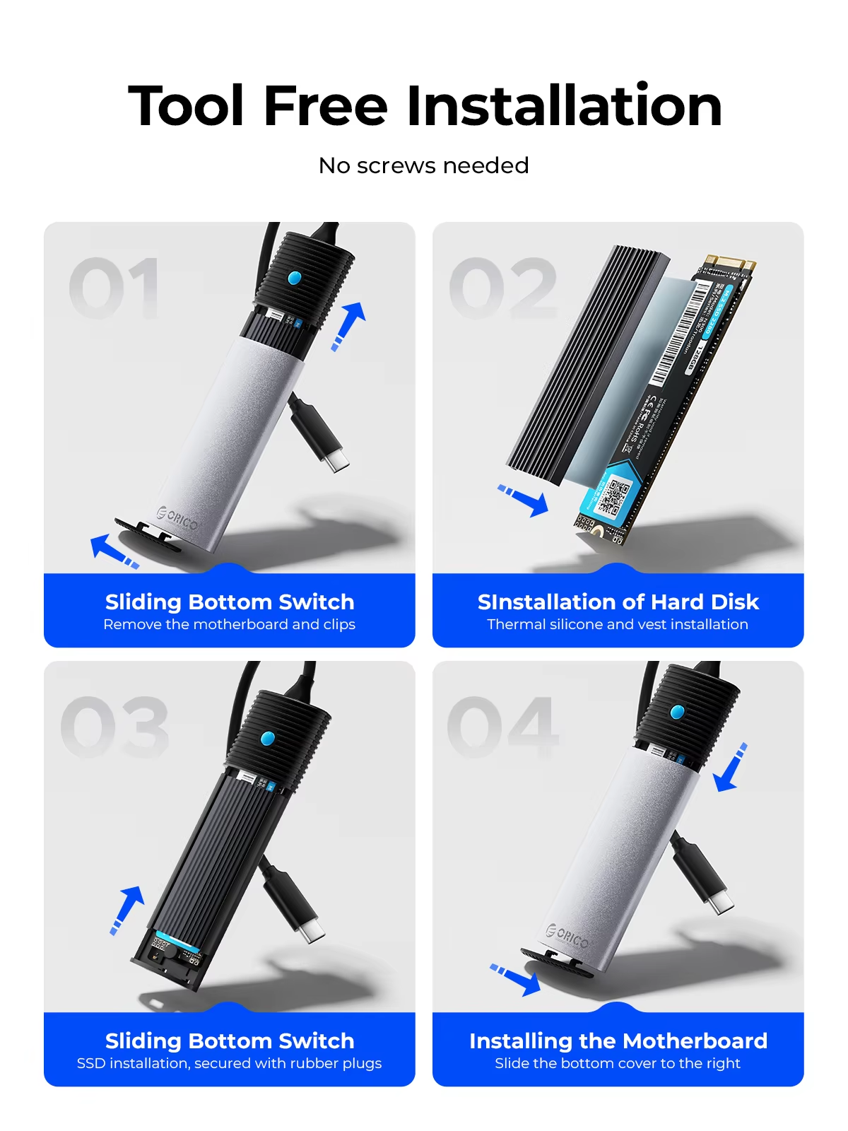 ORICO Portable M2 SSD Case NVM - Portable Ssd Enclosure reseña y precio